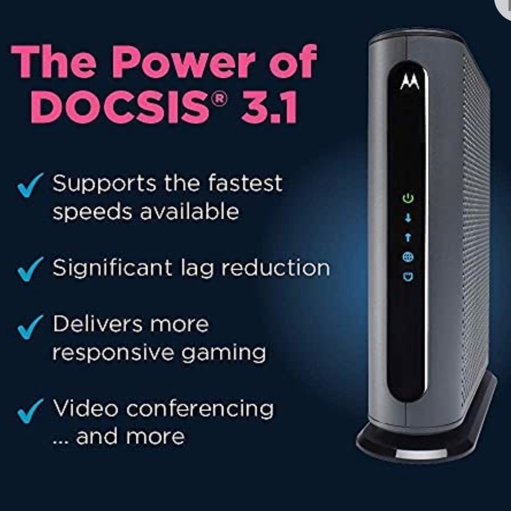 Motorola  Cable Modem speed Docsis 3.0 with 24x8 channel Model MB7621